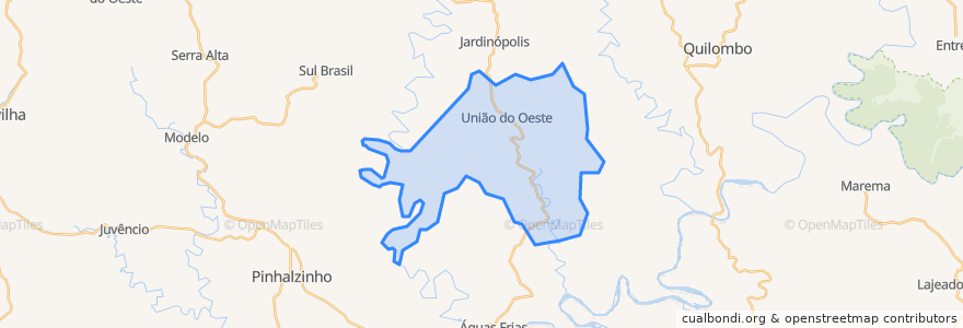 Mapa de ubicacion de União do Oeste.