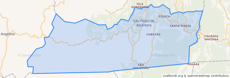 Mapa de ubicacion de São Pedro de Alcântara.