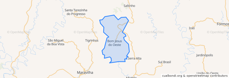 Mapa de ubicacion de Bom Jesus do Oeste.