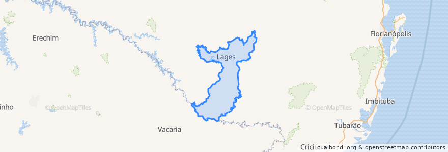 Mapa de ubicacion de Lages.