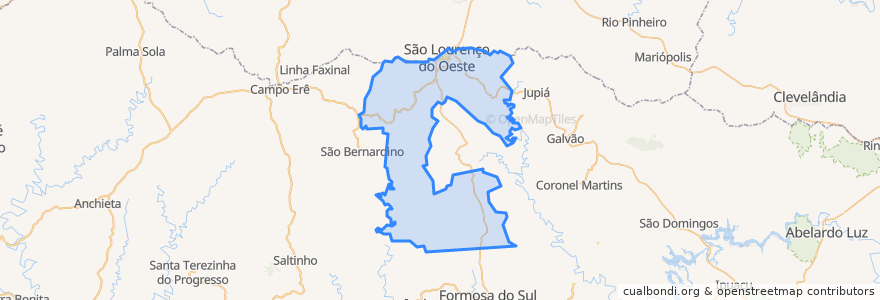 Mapa de ubicacion de São Lourenço do Oeste.