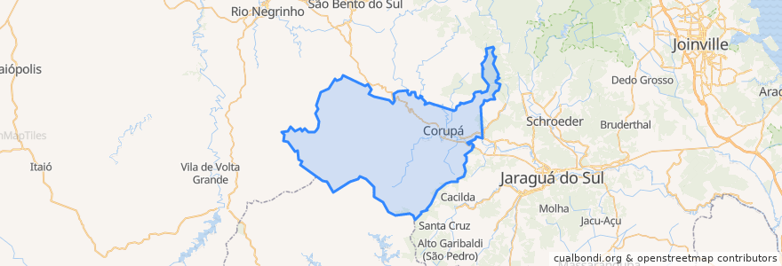 Mapa de ubicacion de Corupá.