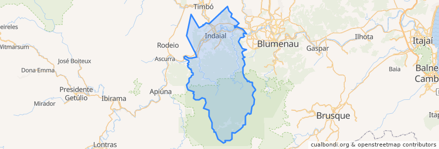 Mapa de ubicacion de Indaial.