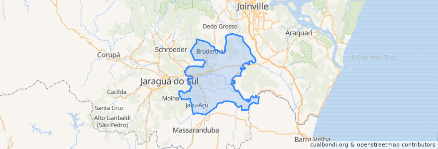 Mapa de ubicacion de Guaramirim.