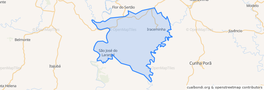 Mapa de ubicacion de Iraceminha.