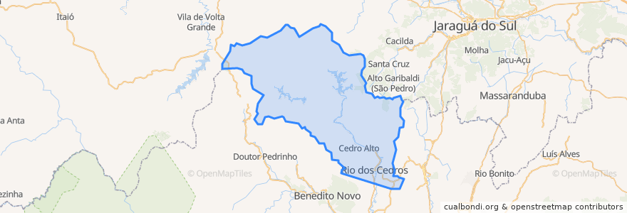 Mapa de ubicacion de Rio dos Cedros.