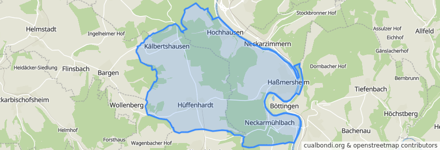 Mapa de ubicacion de Verwaltungsgemeinschaft Haßmersheim.