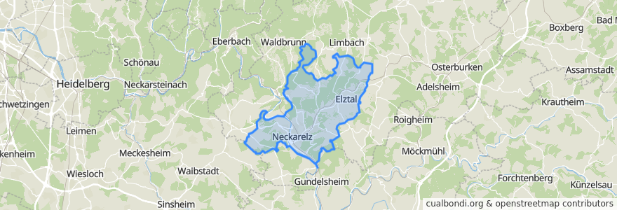 Mapa de ubicacion de Verwaltungsgemeinschaft Mosbach.