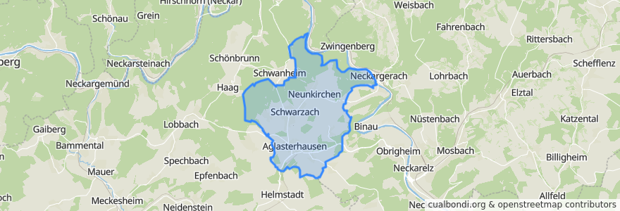 Mapa de ubicacion de Verwaltungsverband Kleiner Odenwald.