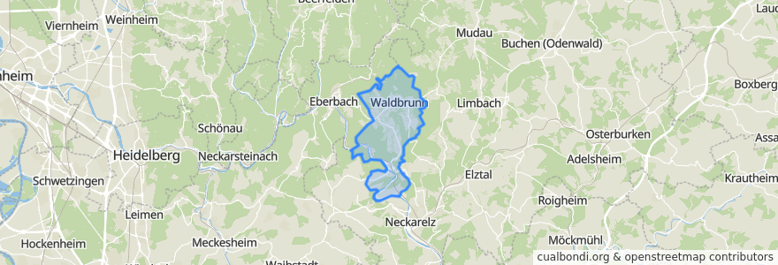 Mapa de ubicacion de Verwaltungsverband Neckargerach-Waldbrunn.