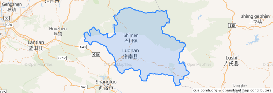 Mapa de ubicacion de 洛南县.