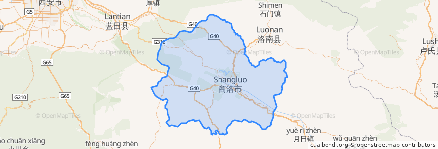 Mapa de ubicacion de Shangzhou.