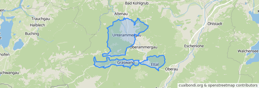 Mapa de ubicacion de Unterammergau (VGem).