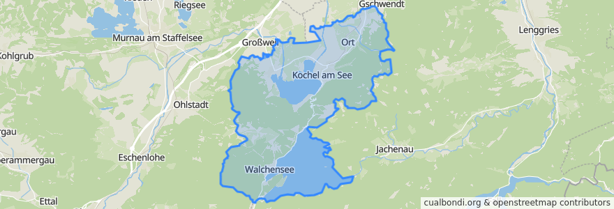 Mapa de ubicacion de Kochel am See (VGem).