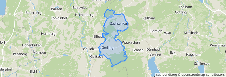 Mapa de ubicacion de Reichersbeuern (VGem).