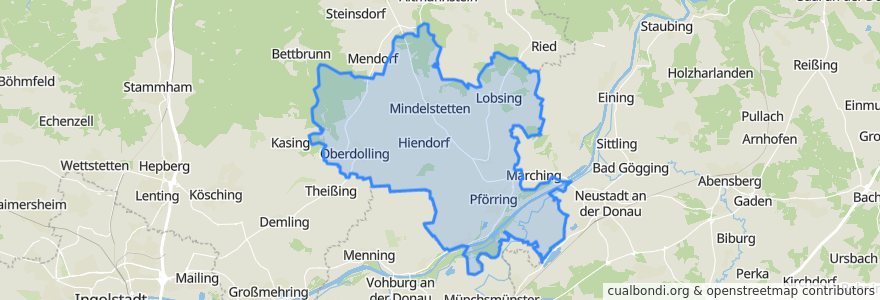 Mapa de ubicacion de Pförring (VGem).