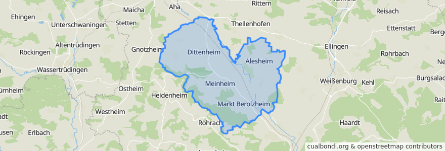 Mapa de ubicacion de Altmühltal (VGem).