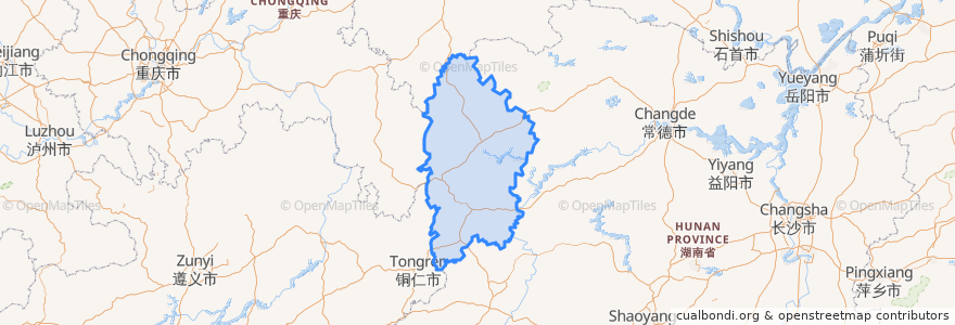 Mapa de ubicacion de Xiangxi.