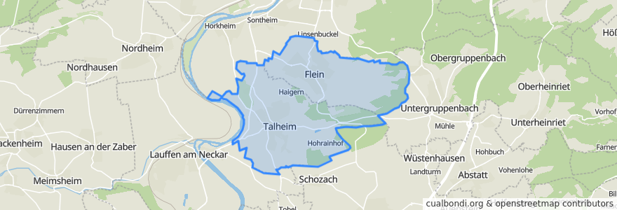 Mapa de ubicacion de Verwaltungsverband Flein-Talheim.