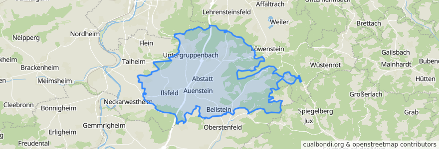 Mapa de ubicacion de Verwaltungsverband Schozach-Bottwartal.