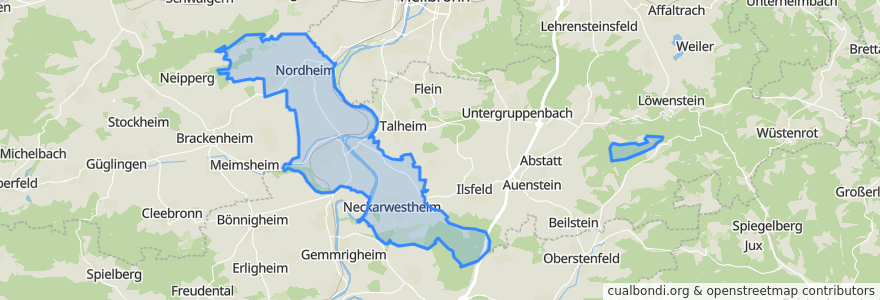 Mapa de ubicacion de Verwaltungsgemeinschaft Lauffen am Neckar.