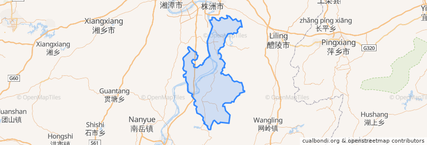 Mapa de ubicacion de Zhuzhou.