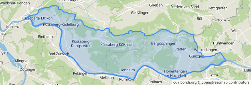 Mapa de ubicacion de Verwaltungsverband Küssaberg.