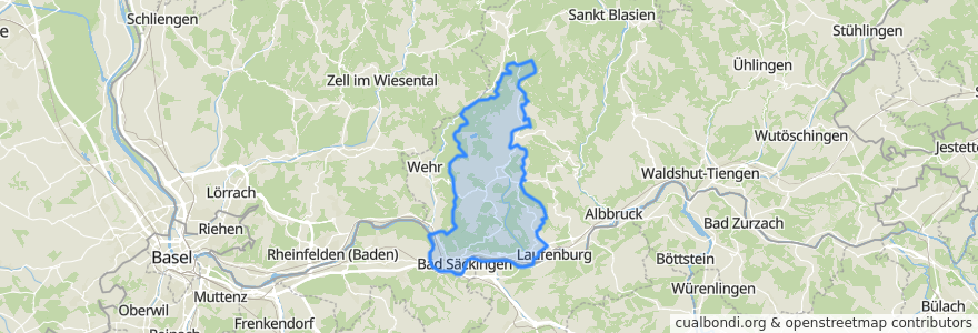 Mapa de ubicacion de Verwaltungsgemeinschaft Bad Säckingen.