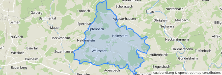 Mapa de ubicacion de Verwaltungsverband Waibstadt.