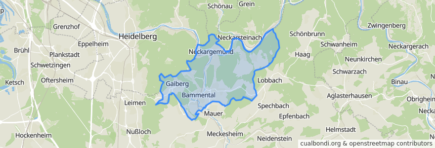 Mapa de ubicacion de Verwaltungsverband Neckargemünd.