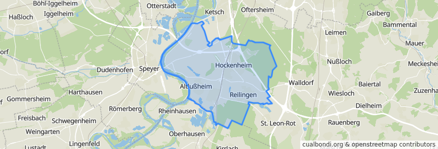 Mapa de ubicacion de Verwaltungsgemeinschaft Hockenheim.