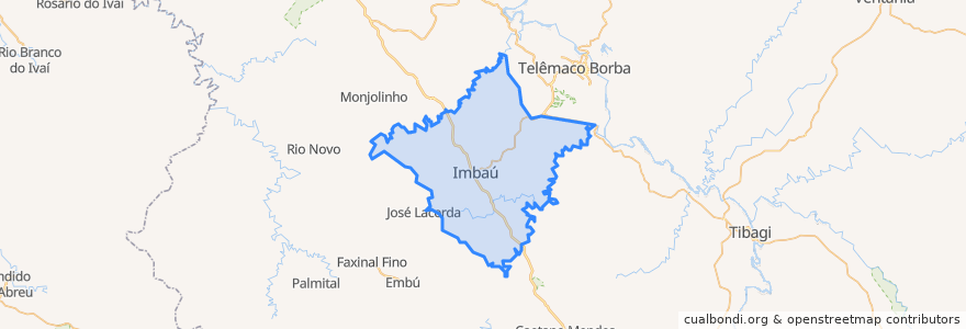 Mapa de ubicacion de Imbaú.