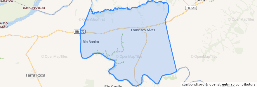 Mapa de ubicacion de Francisco Alves.