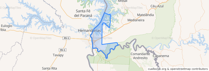 Mapa de ubicacion de Foz do Iguaçu.