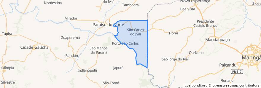 Mapa de ubicacion de São Carlos do Ivaí.