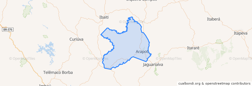 Mapa de ubicacion de Arapoti.