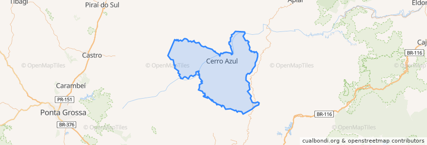 Mapa de ubicacion de Cerro Azul.