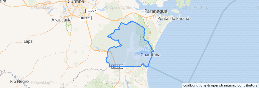 Mapa de ubicacion de Guaratuba.