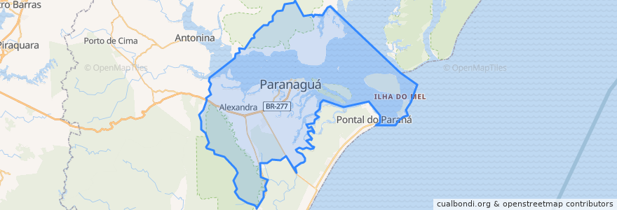 Mapa de ubicacion de Paranaguá.