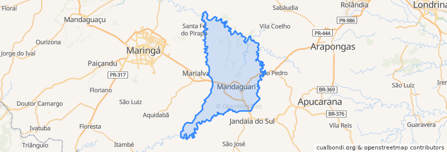 Mapa de ubicacion de Mandaguari.