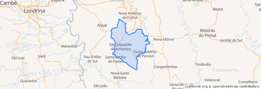 Mapa de ubicacion de São Sebastião da Amoreira.