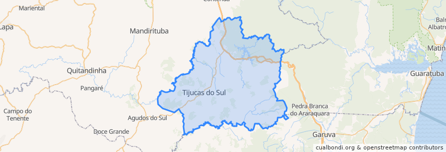 Mapa de ubicacion de Tijucas do Sul.