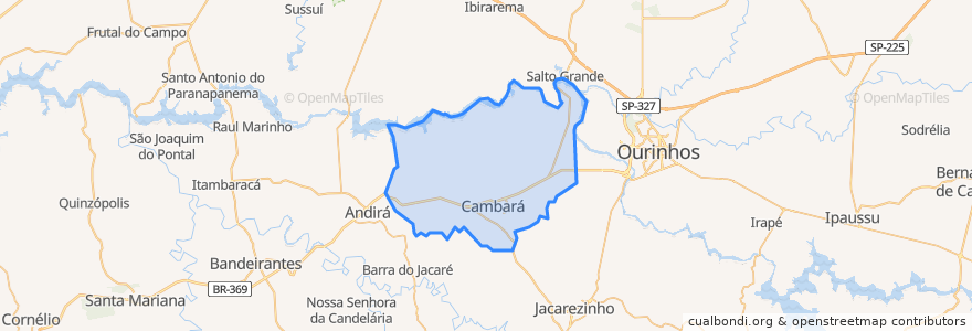 Mapa de ubicacion de Cambará.