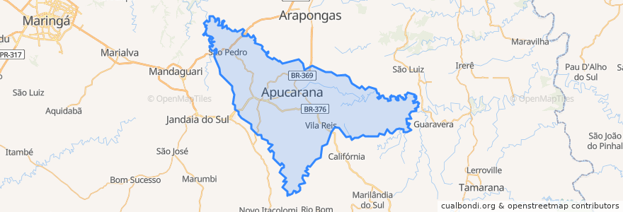 Mapa de ubicacion de Apucarana.