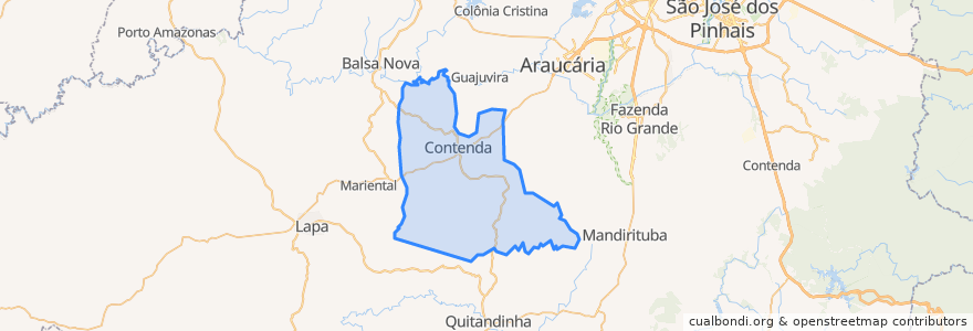 Mapa de ubicacion de Contenda.