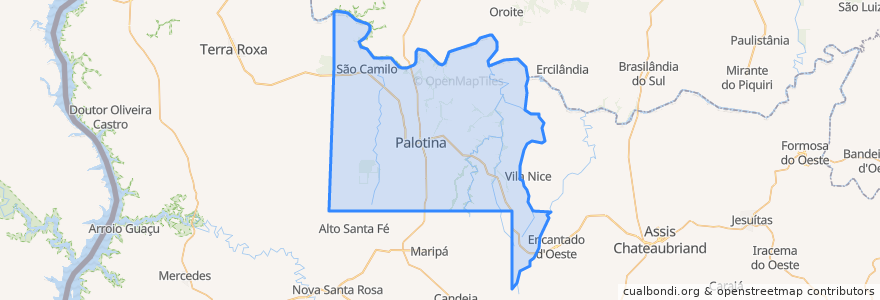 Mapa de ubicacion de Palotina.