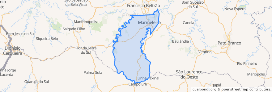 Mapa de ubicacion de Marmeleiro.