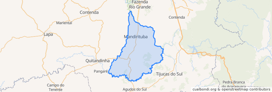 Mapa de ubicacion de Mandirituba.