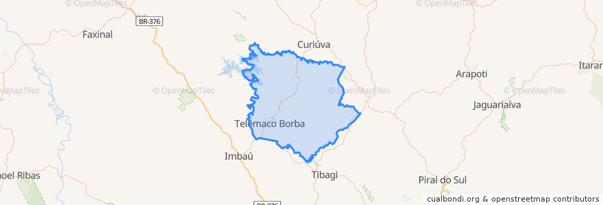 Mapa de ubicacion de Telêmaco Borba.