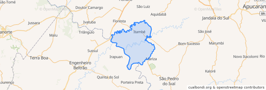 Mapa de ubicacion de Itambé.